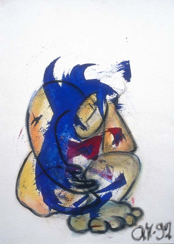 "Der Träumer",  Acryl, Pastell auf Papier,  60x80