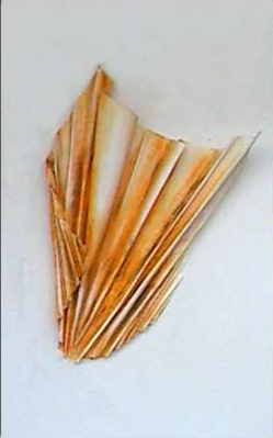 "Bambus",  gefaltetes Papier, Acryl, Aquarell, Sand und Gesso auf Holz,  80x140