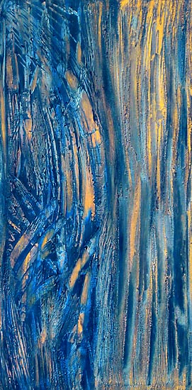 "Paradiesvogel",  Acryl, Struktur-, Reliefpaste auf Leinwand,  53x106x3