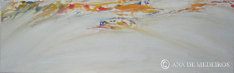 "la ville en plage" (Die stadt am Strand)
2007 La chambre des couleurs - Premiers Pas
Acryl auf Leinwand, 100x30x2
Copyright © 2010 Ana de Medeiros